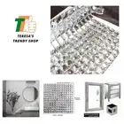 Peel and Stick Silver Mirror Glass Mosaic Tile Crystal Diamond Chip Self Adhe...