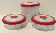 Tupperware Stuffables Container Set 3x Red New