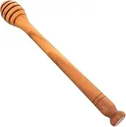 FONDOTIN Wooden Honey Dipper Stick Portable Multi Function Stirring Stick for Honey Jars for Mixing Honey Sugar Tea Grooved Design for Easy