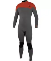 O'NEILL Men's 3/2 HYPERFREAK Zip-Free Wetsuit - Graphite/Fire Red - Medium - NWT