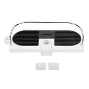 Adjustable Shower Rail Soap Dish, Chrome Finish ABS Soap Holder For Bathroom And Kitchen, No Drill Shower Rail Organizer With Hollow Design Quick