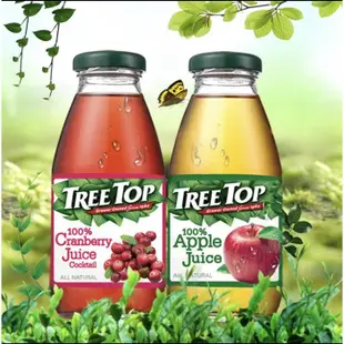 Tree Top 樹頂100%蘋果汁 蔓越莓綜合果汁300ml/瓶(玻璃瓶)【2種口味任選】玻璃瓶裝