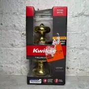 Kwikset Juno Polished Brass Entry Door Knob Featuring SmartKey Security, 2 Keys