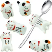 Pack of 6 Lovely Pandas Ceramic Chopsticks Spoon Forks Knives Tableware Rest ...