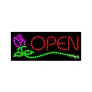 NEW “OPEN" FLOWER LOGO 27x11 SOLID & ANIMATED LED SIGN W/CUSTOM OPTIONS 20434