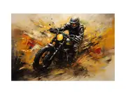 Motorcycle Modern Art Painting Canvas Print