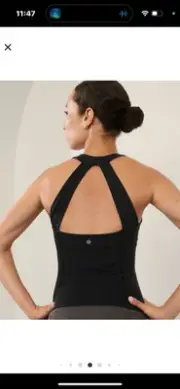 New Athleta Transcend Built-In Bra Tank, Black, Removable Pads, Size Medium Nwt