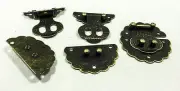 Boxes Cases - Round Jewellery Box Catch decorative 6 hole Antique 40x40mm Qty 4