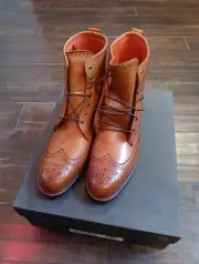 Allen Edmonds Dalton Wing Tip Dress Boots Walnut 10D New With Box