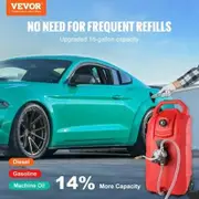 60.57L Fuel Caddy, 7.8 L/min, Portable Gas Storage Tank Container with Hand Pump Rubber Wheels, Fuel Transfer Storage Tank for Gasoline Diesel Machine Oil Car Mowers Tractor Boat Motorcycle