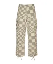 Erl Checkered Printed Wide-Leg Cargo Pants S,XL Nude