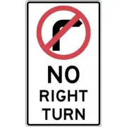 No Right Turn Sign - 600x1200mm Safehub
