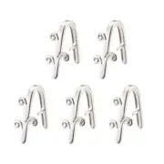 5pcs Silver Tone Brass Grass Pinch Bails Ice Pick Pendant Holders Findings 18mm