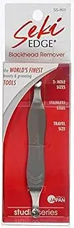 Seki Edge Blackhead Remover (SS-801) - Comedone Extractor for Blackheads - Professional Pimple Popper Tool with 2 Hole Sizes - Preventive Acne Tool & Pore Extractor