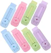JEWEDECO 8Pcs Adorable Sliding Retractable Erasers Traceless Design for Students Easy Push Mechanism Compact Lightweight for Tests