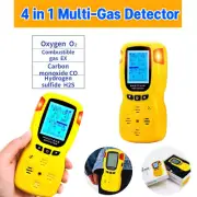 4 in 1 Multi-Gas Detector Visual Safety Alarm Sensor Portable 5000mAh HD5 New