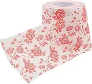 SHERCHPRY Roll Rose Flower Printed Toilet Paper Roll Soft Decorative Tissue for Valentine Day Absorbent Paper Towels for Cozy Bathroom and Kitchen Settings