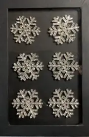 CHRISTIAN SIRIANO NAPKIN RINGS (6) SNOWFLAKES RHINESTONES NIB