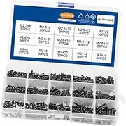 OSALADI Sturdy Screws Set 450pcs Cross Round Head Self Tapping Screws M2.6/ Carbon Steel Easy Storage Box for Home Use