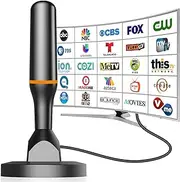 TV Antenna for Smart TV, Digital TV Antenna Indoor Long Range Receive TV Indoor HD Antenna 4k 1080P Channels，Strong Magnetic Base TV Antenna, Free Support for Local Channels