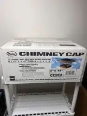Master Flow 9 in. x 13 in. Galvanized Steel Fixed Chimney Cap in Black New