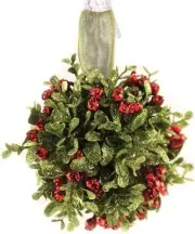 Ganz KK15 5 Inch Mistletoe Kissing Ball Ornament,Red,5" Dia.