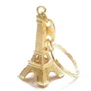 6pcs/lot Gold Cute Adorable 3D Eiffel Tower Key Chain, French Souvenir Paris Key