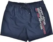 [Tommy Hilfiger] Swimming Shorts Swim Short Side Logo Trunk Blue (DE/NL/SE/PL, Alphanumeric, L, Regular, Blue), Blue, Large