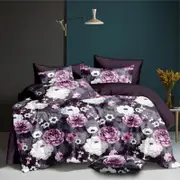 Dreamfields Double Violet Park Design Quilt Doona Duvet Cover Set
