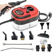 Steam Cleaners 2500W, Steam Carpet Cleaner with 1200ML Water Tank, 15S Quick Heating, 105℃ High Temperature Steam, 3Bar Handheld Steamer Cleaning Machine for Carpet Sofa,Upholstery, Kitchen red