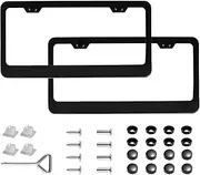 KIKIMO Tesla License Plate Frame Fit for Model 3/Y/S/X, Tesla Model Y/3/S/X Accessories, 2Pack Matte Black License Plate Frames, Applicable to Standard US License Plate Cover