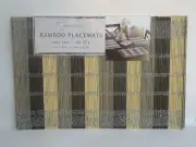 BENSON MILLS Bamboo Rectangular Placemats Set 4 pc- 12" x 18" New w/ Tag