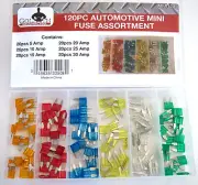 120pc GOLIATH INDUSTRIAL MINI CAR BLADE FUSE BOX ASSORTMENT FUSES TRUCK SUV RV