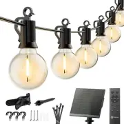 58FT Solar String Lights with Remote Shatterproof LED for Patio and Garden