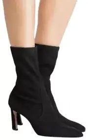 New Stuart Weitzman Womens Rapture 75 Black Suede Fashion Boots Size 5.5