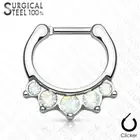 Piercing Septum Steel Surgical Stones Opals White