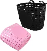 Toyvian 2pcs Bike Basket Durable Plastic Storage for Bicycle Scooter Easy to Install Front Hanging Basket for Vegetables School Bags More Stable Load Bearing Capacity