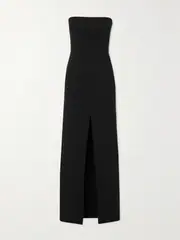 [Solace London] Solace London - Bysha Strapless Stretch-crepe Maxi Dress - Black - UK 16 UK 16 Black