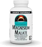Source Naturals Magnesium Malate 625mg Per Serving Essential Magnesium Malic Acid Supplement - 200 Capsules