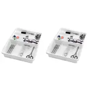 2x Madesmart Basic Junk Drawer Home/Kitchen Organiser Rectangle 38x29cm White