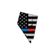 Distressed Thin Blue Red Line Nevada State Shaped Subdued US Flag Sticker