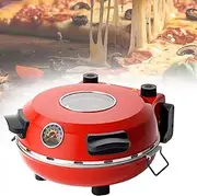 Electric Pizza Oven, 1300W Pizza Maker with 450℃ Adjustable Temperature, Pancake Maker with Non-Stick Refractory Slate and Timing Control, Crispy Pizza Oven for Barbecue Camping Backyard Party