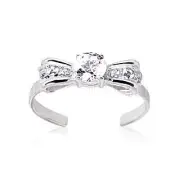 925 Sterling Silver Bow Tie Toe Ring - TRV001