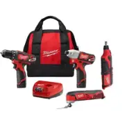 Milwaukee Drill /Impact Driver 12V Li-Ion Cordless+Rotary Tool+Oscillating Tool