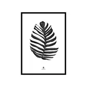 Modern Furniture Large Jungle Leaf Print in Black Frame