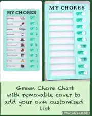 Brand New My Chores Green Check List Board
