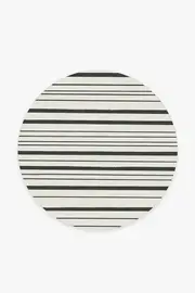 185' Round | Machine Washable Runner Rug | Kid & Pet Friendly | Indoor Rug | Hudson Stripe Black Rug | Ruggable
