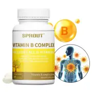 Vitamin B Complex 350mg, 60 Capsules All B-Vitamins - High Potency