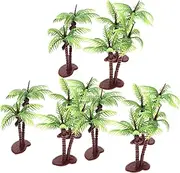 10pcs Plastic Coconut Tree Ornaments Sand Table Miniature Coconut Tree Model