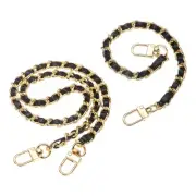 2Pcs 12" & 24" Purse Chain Strap with Buckle for Bags(Black, Gold)